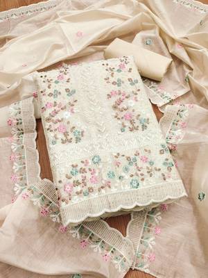 embroidered unstitched dress material 1