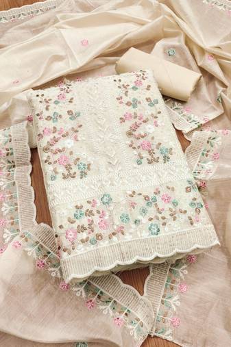 Embroidered Unstitched Dress Material