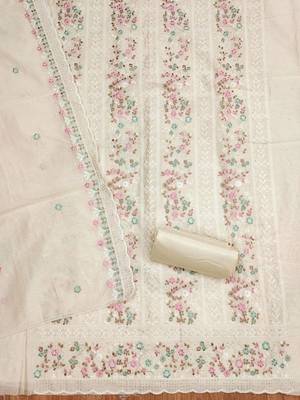 embroidered unstitched dress material 4