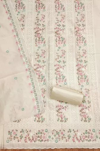embroidered unstitched dress material