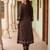 Black printed pure cotton kurta trouser dupatta set