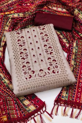 Embroidered Unstitched Dress Material