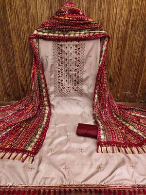 embroidered unstitched dress material 2