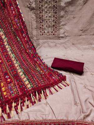 embroidered unstitched dress material 3