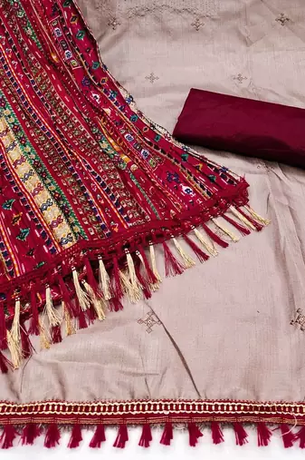 embroidered unstitched dress material