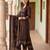 Black printed pure cotton kurta trouser dupatta set