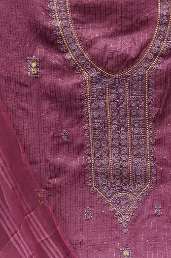 floral embroidered unstitched dress material