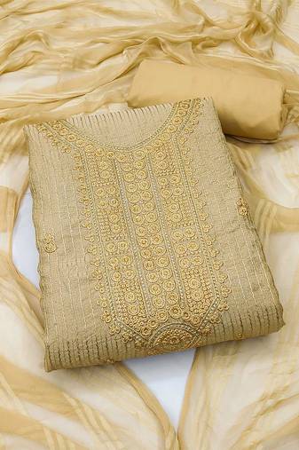 Floral Embroidered Unstitched Dress Material
