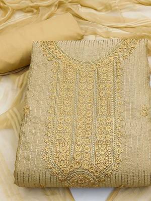 floral embroidered unstitched dress material 2
