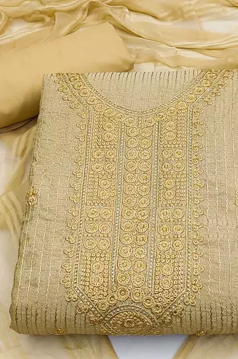 floral embroidered unstitched dress material