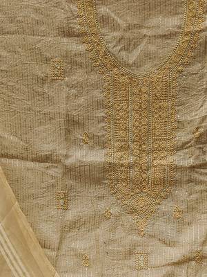 floral embroidered unstitched dress material 4