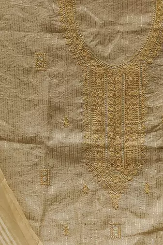 floral embroidered unstitched dress material