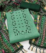 floral embroidered thread work unstitched dress material