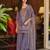 Purple embroidered silk blend kurta trouser dupatta set