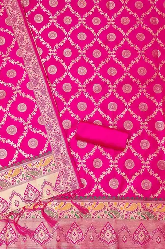 ethnic motifs woven design unstitched dress material