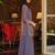 Purple embroidered silk blend kurta trouser dupatta set