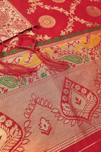 ethnic motifs woven design zari unstitched dress material