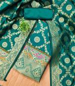 ethnic motifs woven design zari unstitched dress material