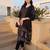 Black printed pure cotton kurta trouser dupatta set