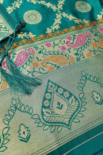 ethnic motifs woven design zari unstitched dress material