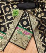ethnic motifs woven design zari unstitched dress material