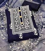 Embroidered Organza Unstitched Dress Material