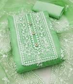 Embroidered Organza Unstitched Dress Material
