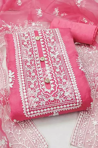 embroidered organza unstitched dress material