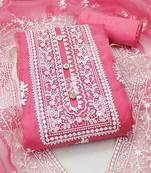 Embroidered Organza Unstitched Dress Material