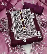 Embroidered Organza Unstitched Dress Material
