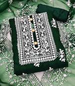 Embroidered Organza Unstitched Dress Material