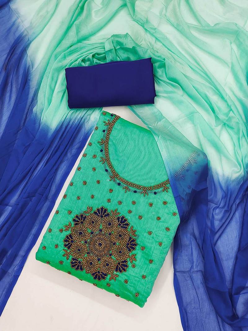 Embellished Unstitched Dress Material
