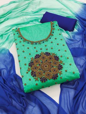 embellished unstitched dress material 2