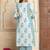 White printed pure cotton kurta trouser dupatta set