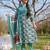 Green printed pure cotton kurta trouser dupatta set