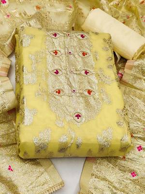 woven design unstitched dress material 2