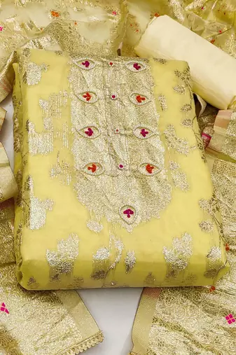 woven design unstitched dress material