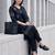 Black printed pure cotton kurta trouser dupatta set