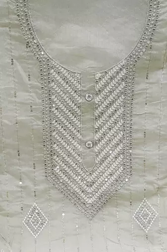 ethnic motifs embroidered art silk unstitched dress material