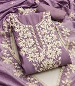 floral embroidered silk blend unstitched dress material