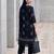 Black printed pure cotton kurta trouser dupatta set