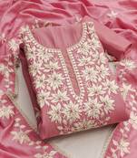 floral embroidered unstitched dress material