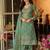 Green embroidered organza kurta trouser dupatta set