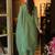 Green embroidered organza kurta trouser dupatta set