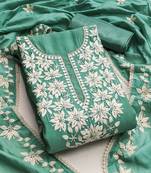 floral embroidered silk blend unstitched dress material