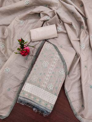 embroidered cotton unstitched dress material 1