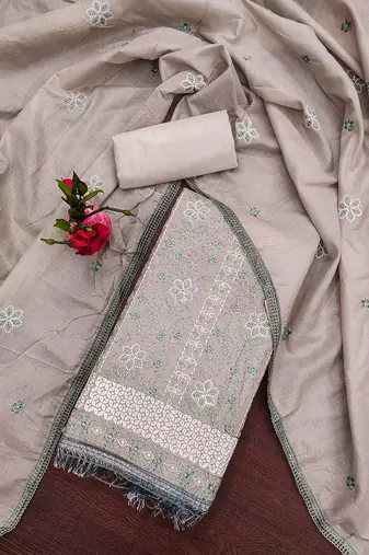 embroidered cotton unstitched dress material