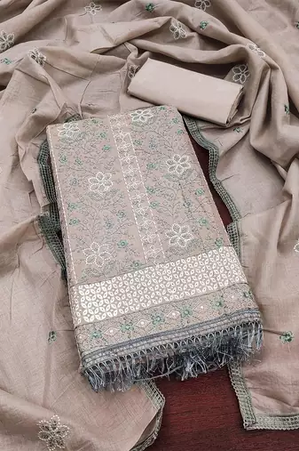 embroidered cotton unstitched dress material