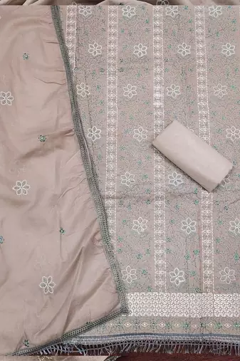 embroidered cotton unstitched dress material