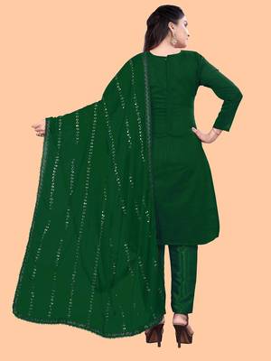 women green & red embroidered unstitched dress material 5